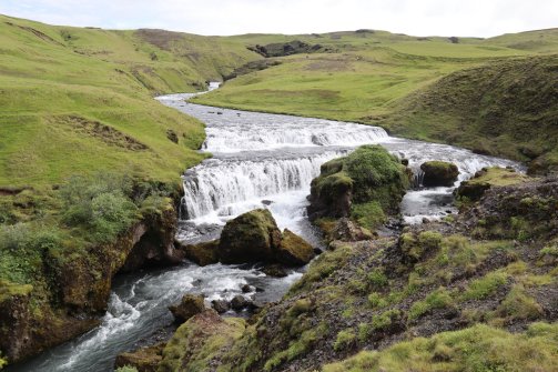 Randonnée de Fimmvorduhals Cascade de Skógafoss