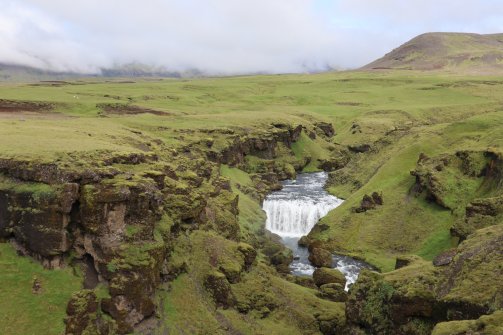 Randonnée de Fimmvorduhals Cascade de Skógafoss