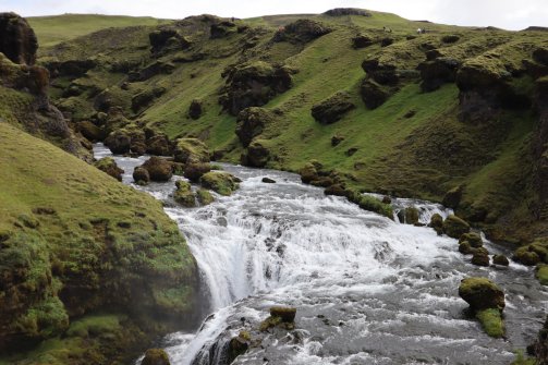 Randonnée de Fimmvorduhals Cascade de Skógafoss