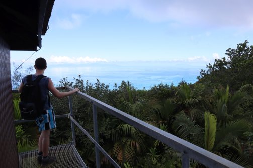 Vue sur Praslin depuis la tour d'observation - Glacis Noire Nature Trail Parc National de Praslin